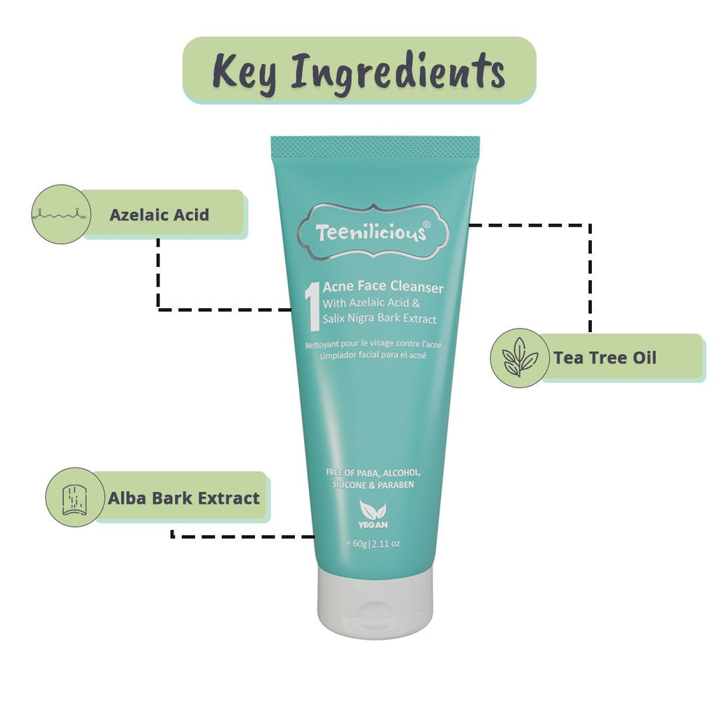 Fixderma Teenilicious Acne Face Cleanser With Azelaic Acid - For Dry & Sensitive Skin