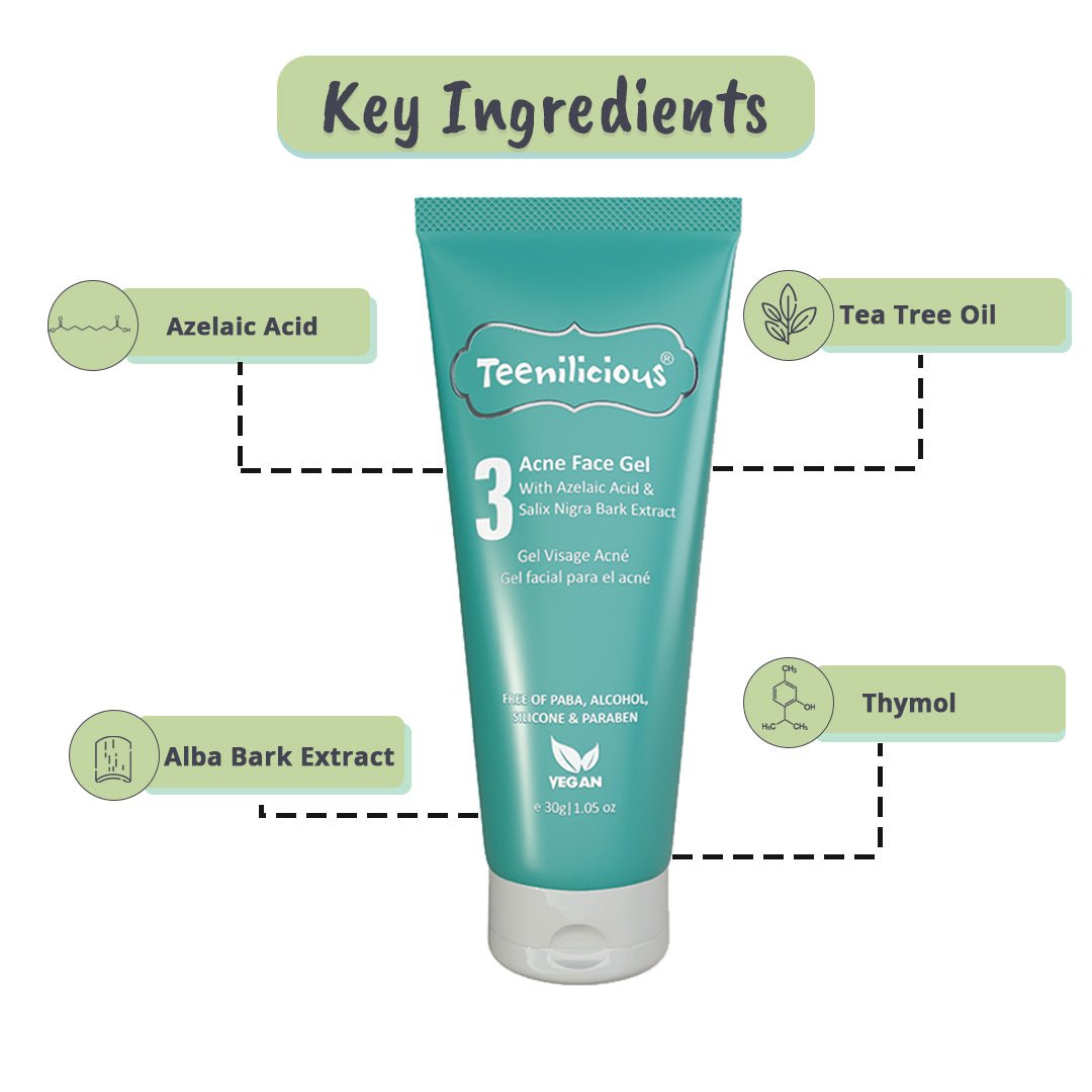 Fixderma Teenilicious Acne Gel With Azelaic Acid - Clear Skin Pores Off Acne Causing Bacteria