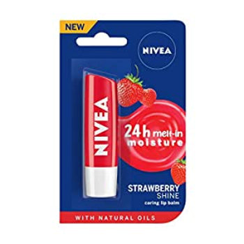 NIVEA Lip Balm ,Fruity Strawberry Shine, 4.8g