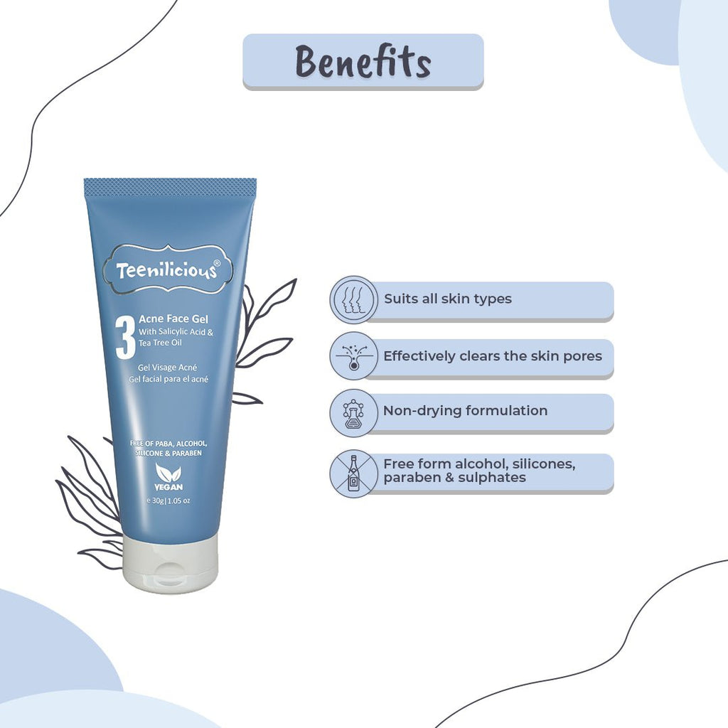 Fixderma Teenilicious Acne Face Gel With Salicylic Acid - Gel For Blackhead & Whitehead