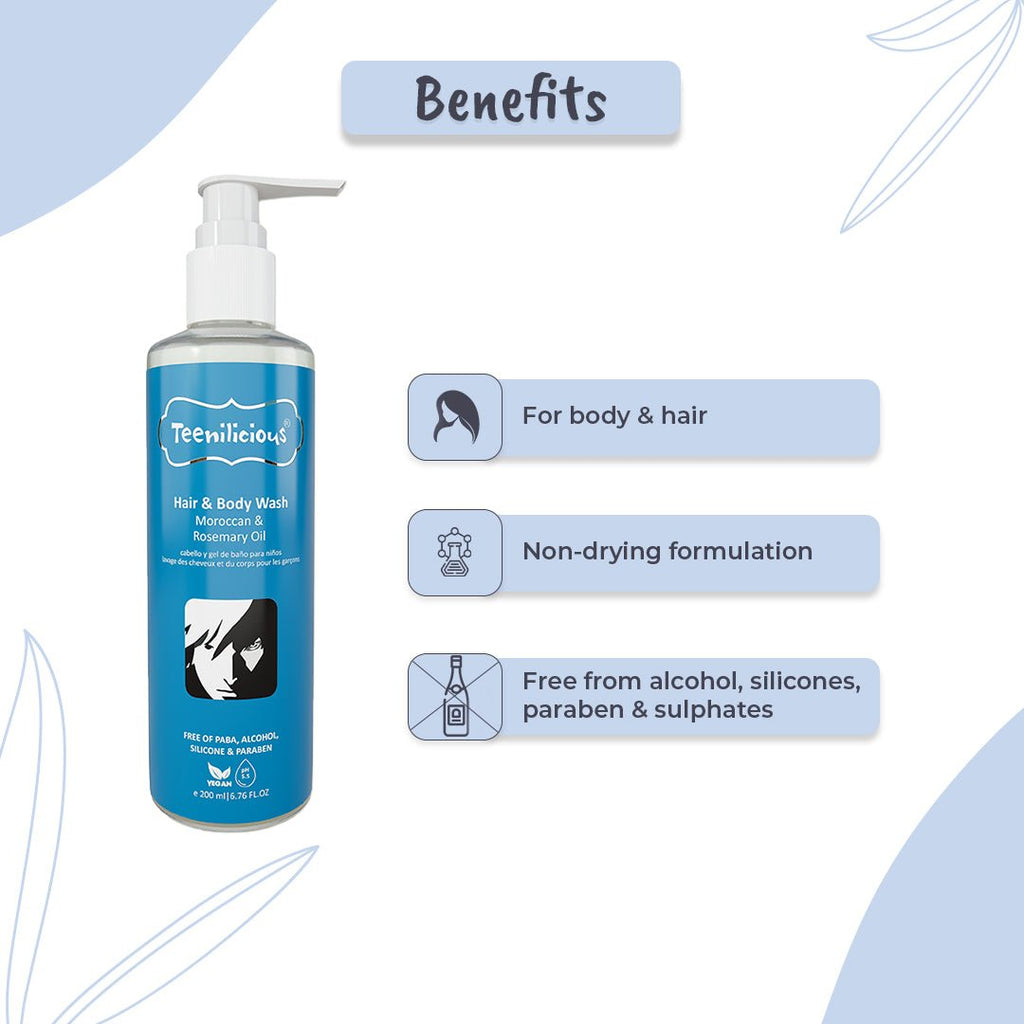 Fixderma Teenilicious Hair & Body Wash For Men & Women With Moroccan & Rosemary Oil