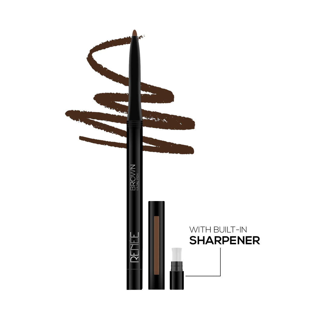 RENEE Pure Brown Kajal Pen with Sharpener, 0.35 g