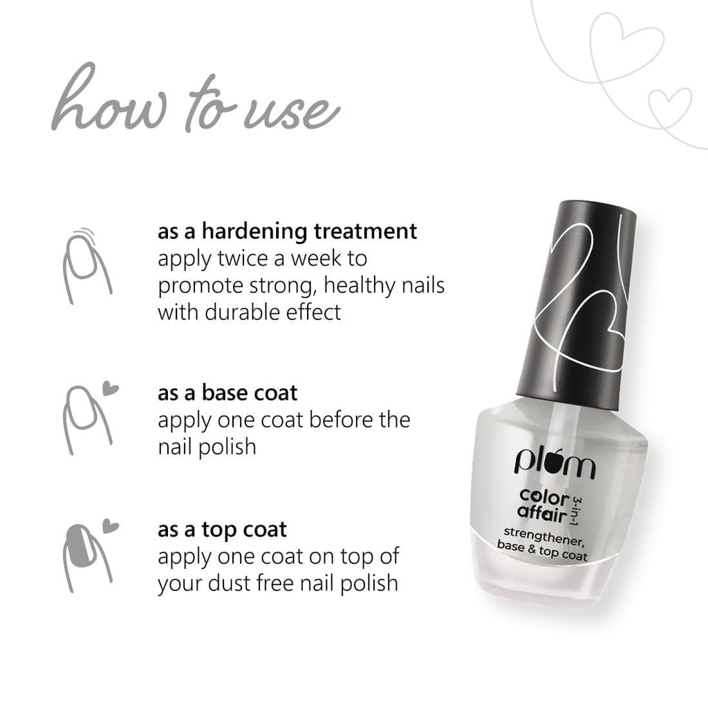 Plum Plum Color Affair 3-in-1 Strengthener, Base & Top Coat
