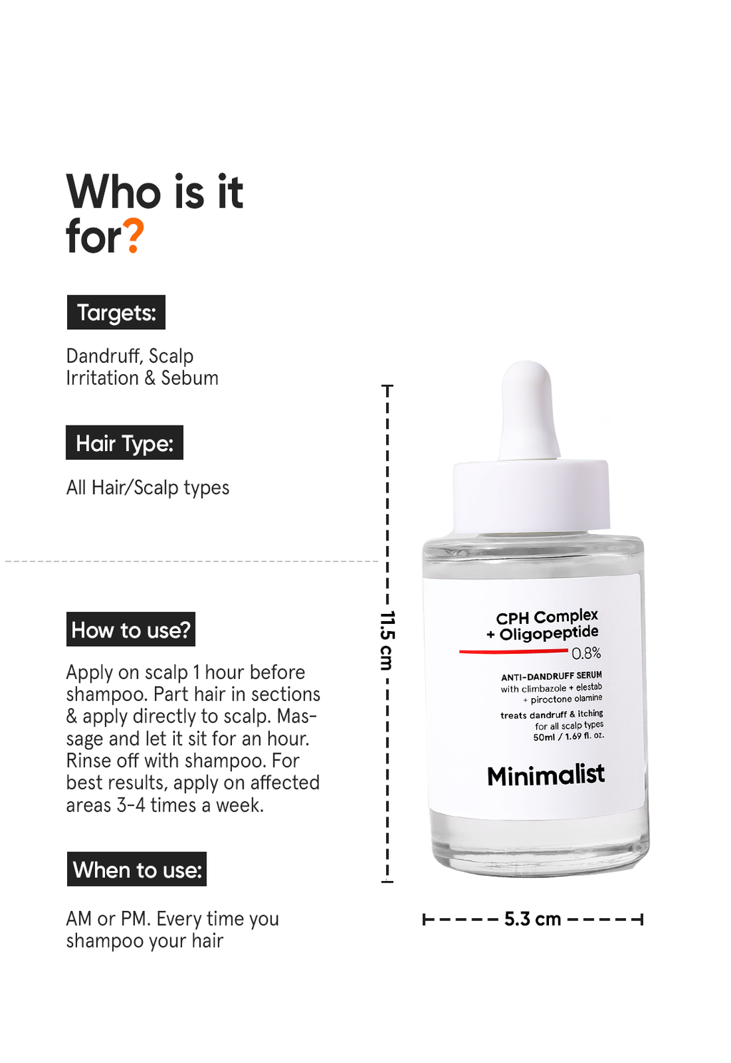 Minimalist CPH Complex + Oligopeptide 0.8% Anti-Dandruff Serum
