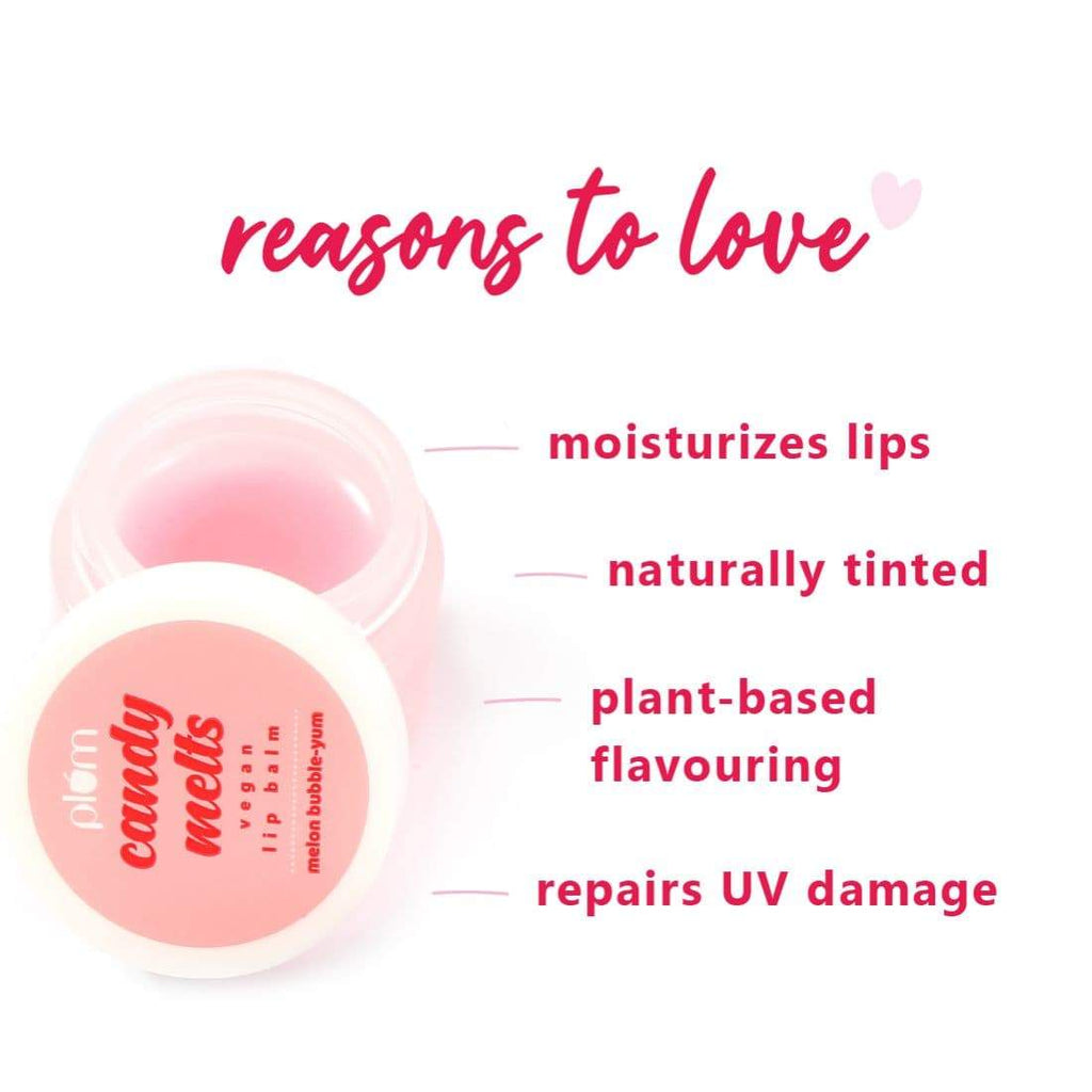 Plum Candy Melts Vegan Lip Balm | Melon Bubble-Yum