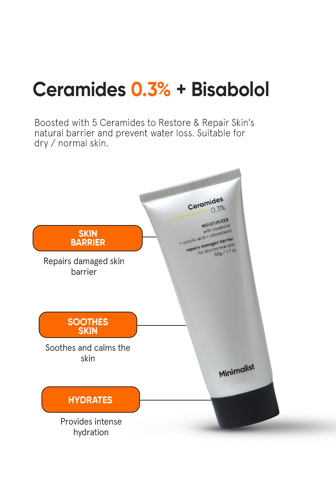 Minimalist Ceramides 0.3% + Bisabolol Moisturizer