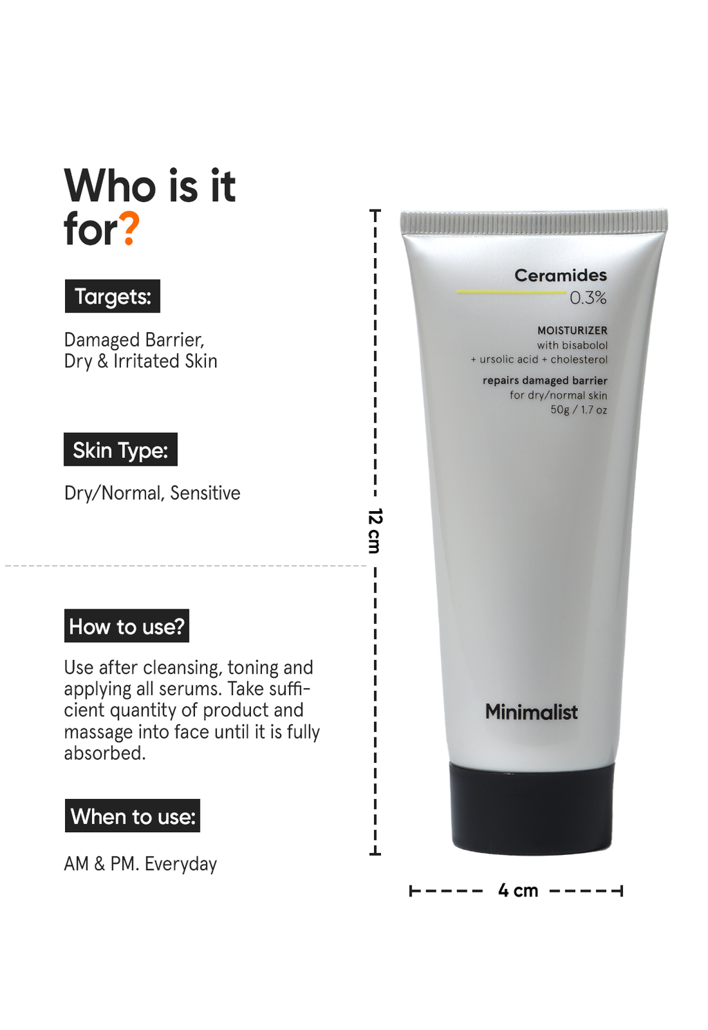 Minimalist Ceramides 0.3% + Bisabolol Moisturizer