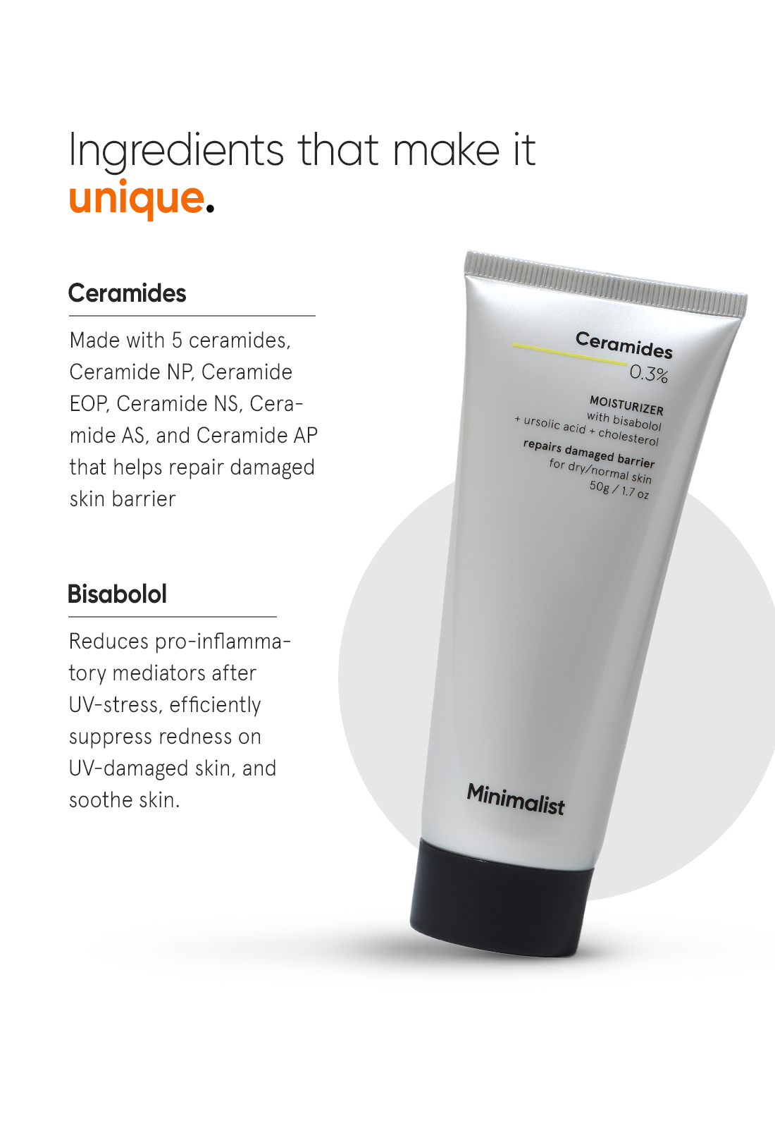 Minimalist Ceramides 0.3% + Bisabolol Moisturizer