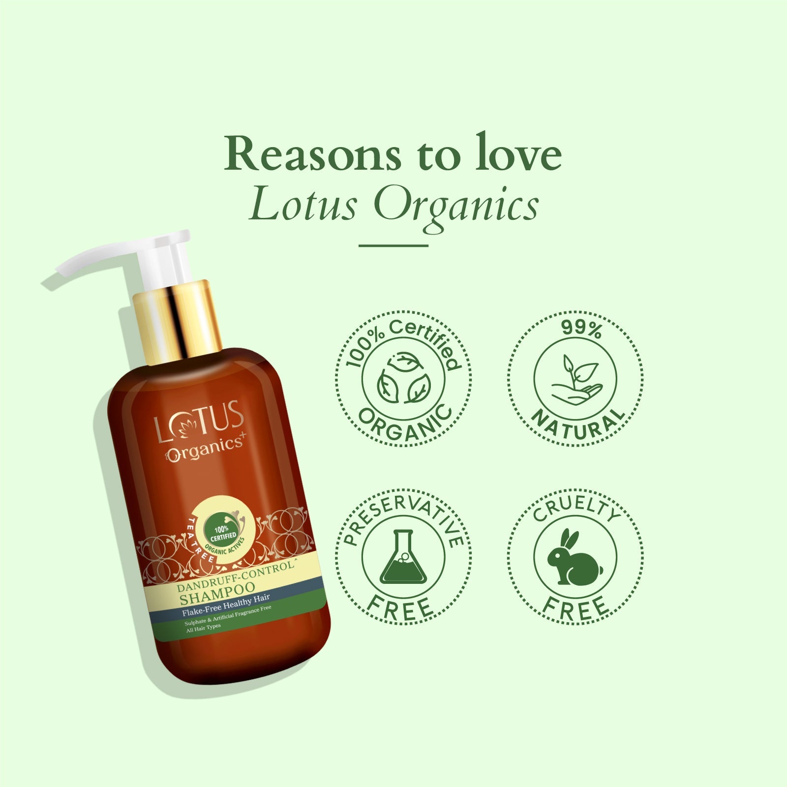 Lotus Organics+ Chemical-Free Anti-Dandruff Shampoo