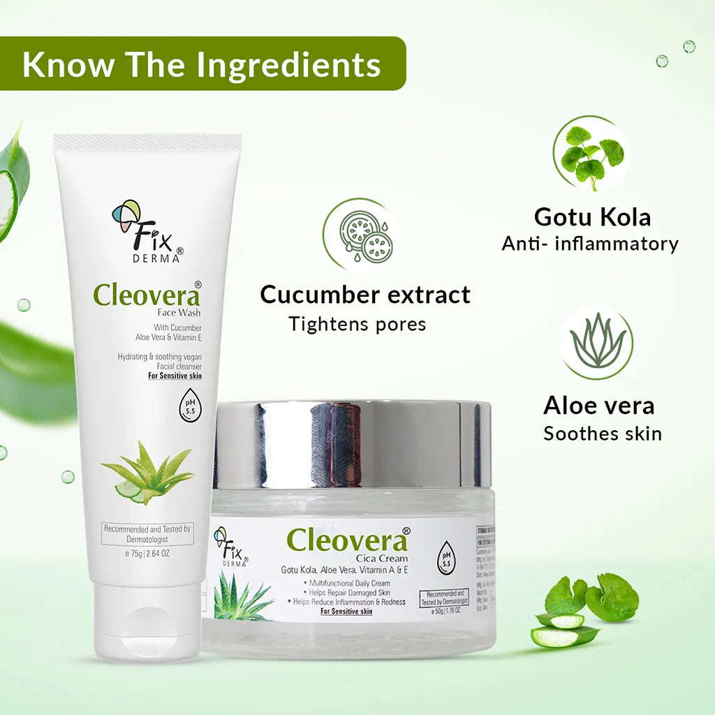 Fixderma Cleovera Face Wash And Cream Combo Pack For All Skin Types