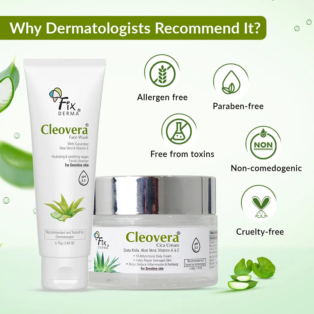 Fixderma Cleovera Face Wash And Cream Combo Pack For All Skin Types