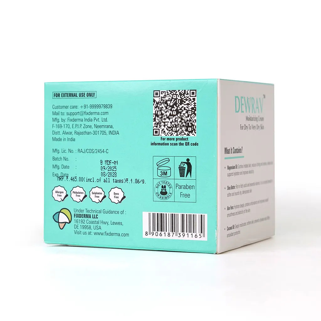 Fixderma Dewrav Moisturizing Cream For Dry To Very Dry Skin