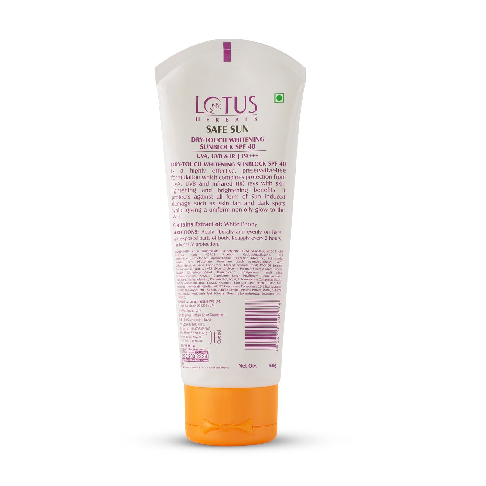Lotus Safe Sun Dry-Touch Whitening Sunscreen SPF 40 PA+++ 50g