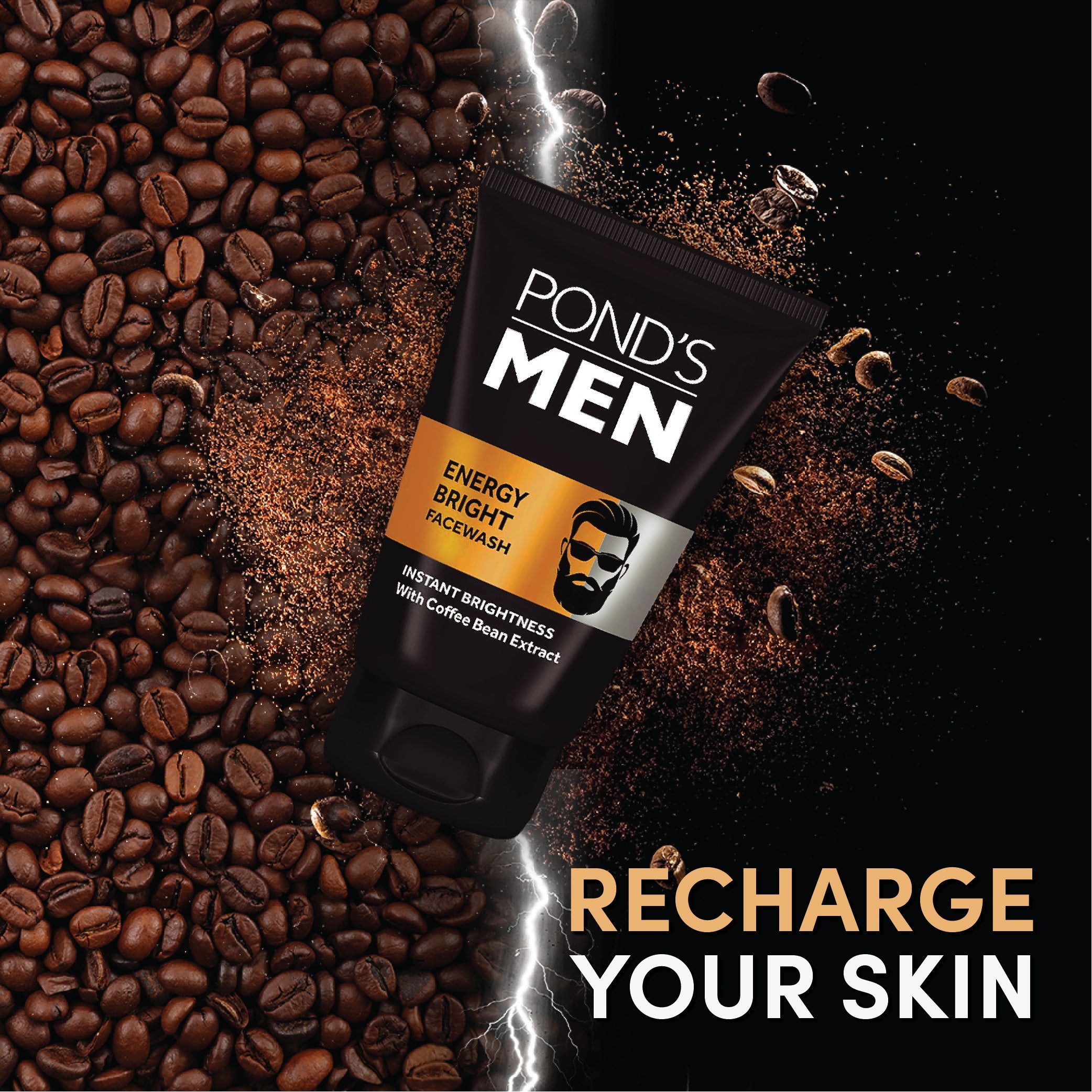 POND'S Men Energy Bright Facewash With Coffee Bean Extracts, (100gm)