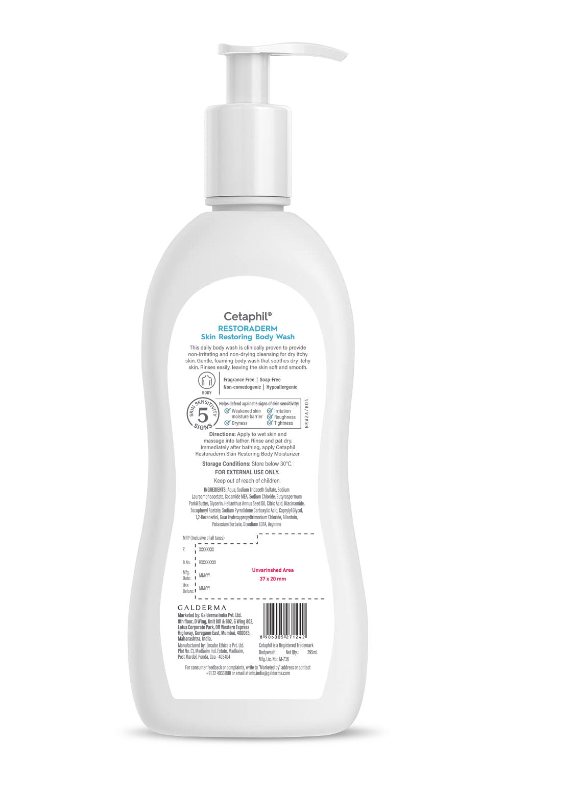 Cetaphil Restoraderm Body Wash 295ml for Very Dry Skin