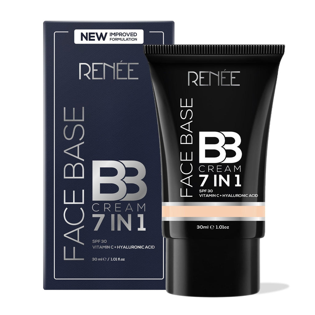 RENEE Face Base 7 in 1 BB Cream with SPF 30, Hyaluronic Acid & Vitamin C, 30 ml