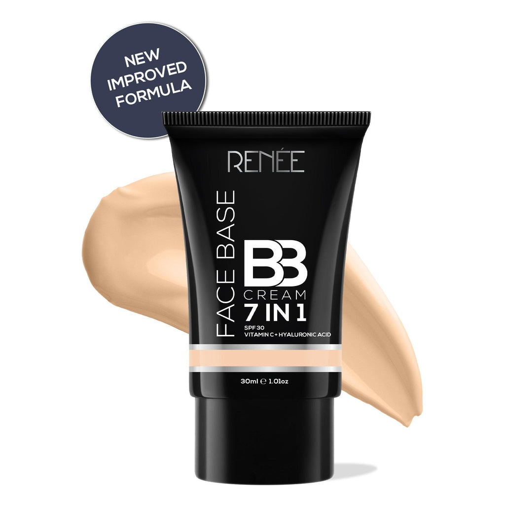 RENEE Face Base 7 in 1 BB Cream with SPF 30, Hyaluronic Acid & Vitamin C, 30 ml