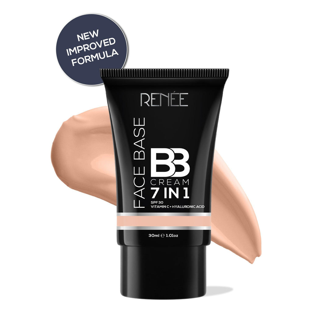 RENEE Face Base 7 in 1 BB Cream with SPF 30, Hyaluronic Acid & Vitamin C, 30 ml