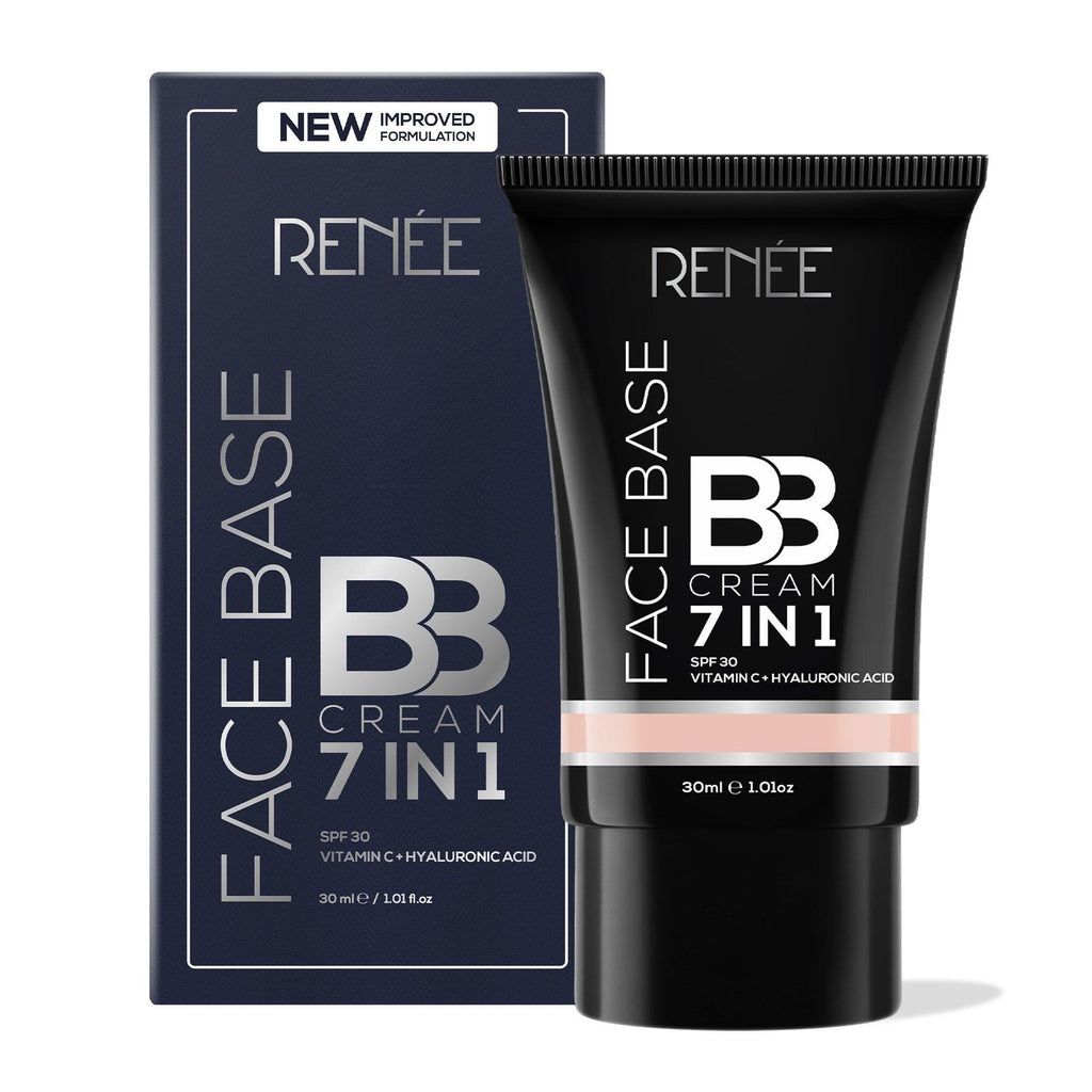 RENEE Face Base 7 in 1 BB Cream with SPF 30, Hyaluronic Acid & Vitamin C, 30 ml