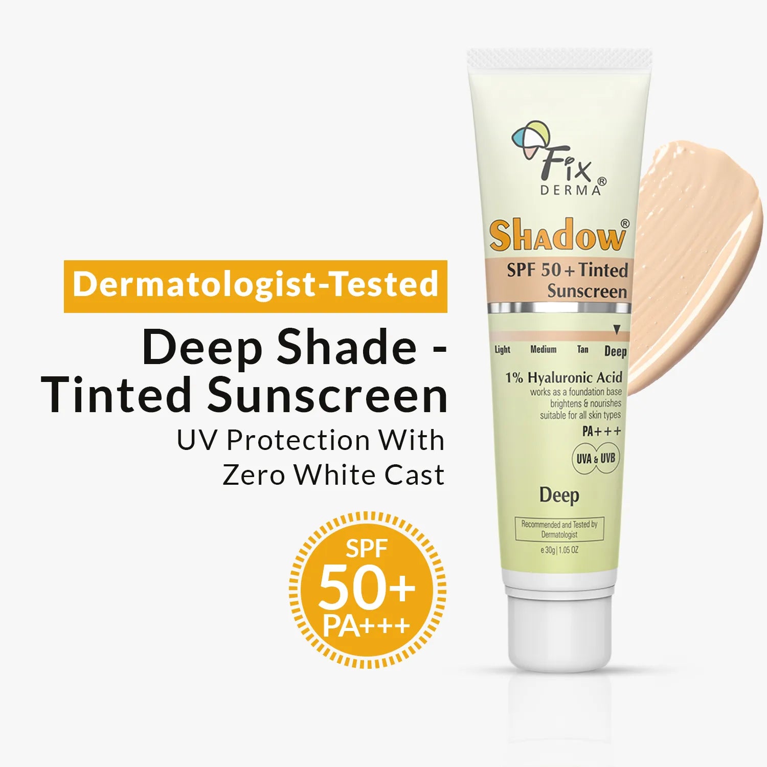 Fixderma Shadow SPF 50+ Tinted Sunscreen