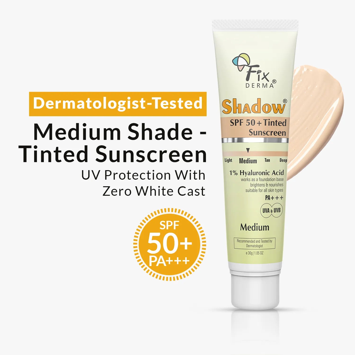 Fixderma Shadow SPF 50+ Tinted Sunscreen