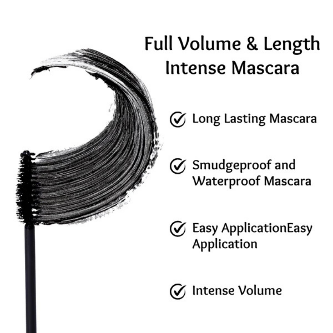 Gorgeous Girl Long Lasting Full Volume & Length Smudge Proof Mascara,Intense Black