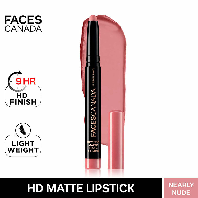 Faces Canada Ultime Pro HD Intense Matte Lips + Primer - 08 Nearly Nude (1.4g)