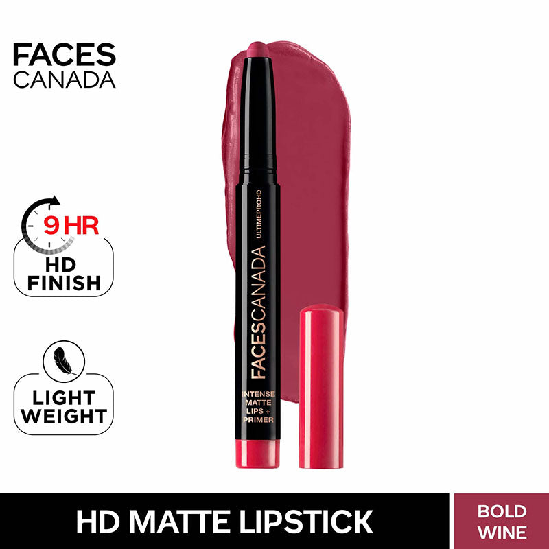 Faces Canada Ultime Pro HD Intense Matte Lips + Primer - 11 Bold Wine (1.4g)
