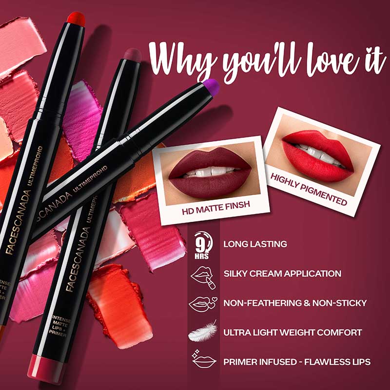 Faces Canada Ultime Pro HD Intense Matte Lips + Primer - Burnt Amber (1.4g)