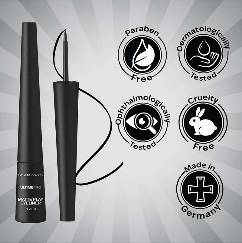 Faces Canada Ultime Pro Matte Play Eyeliner - Black 01 (2.5ml)