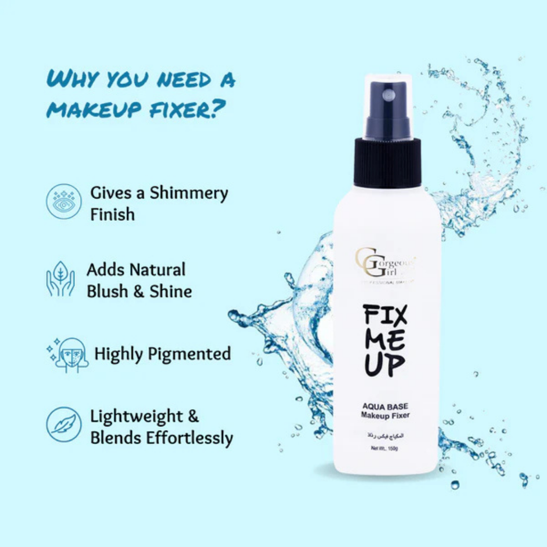 Gorgeous Girl Fix Me Up Aqua Base Makeup Fixer Spray | 24H Oil-Control, 150g