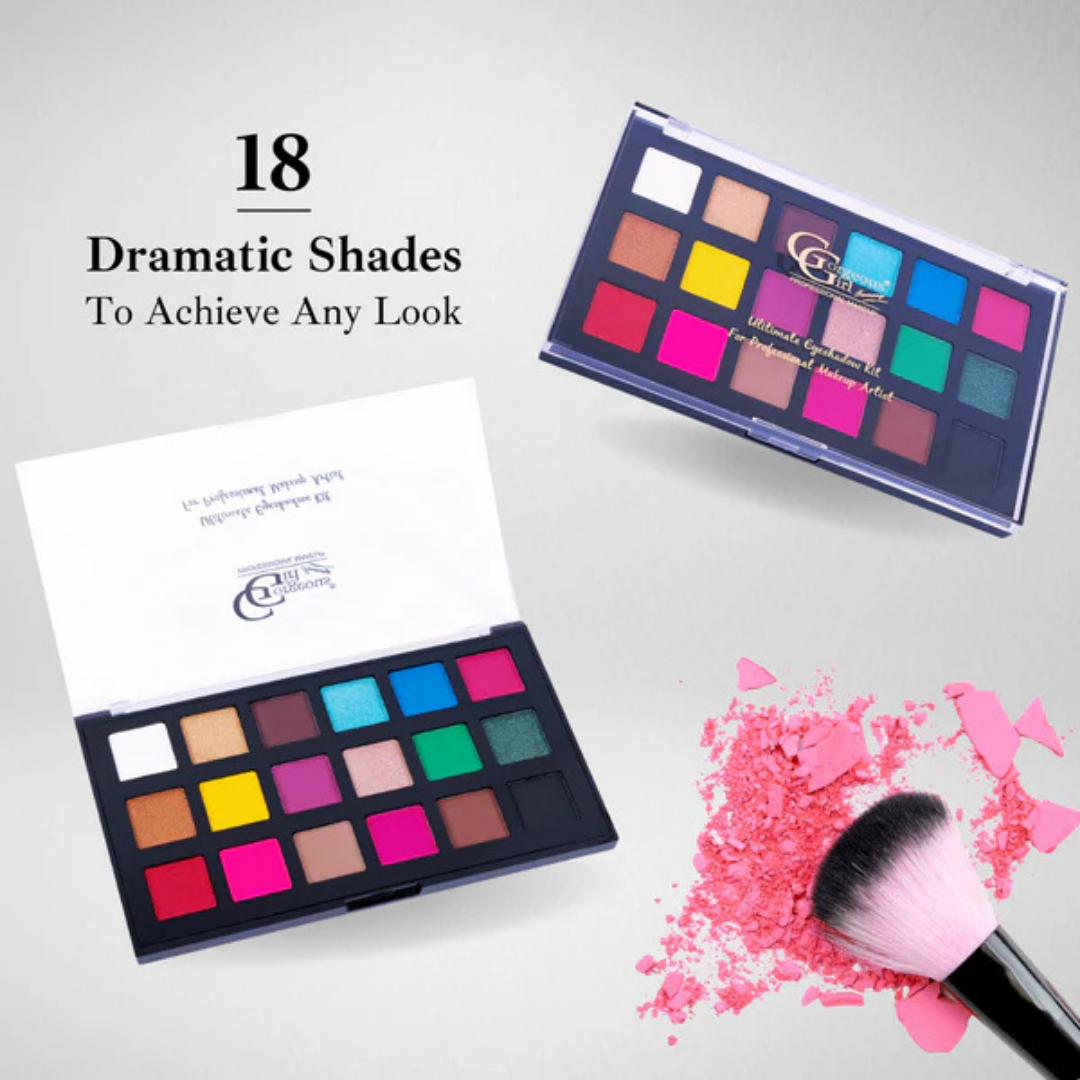 Gorgeous Girl 18 Colors Shimmer, Metallic & Matte Ultimate Eyeshadow Palette