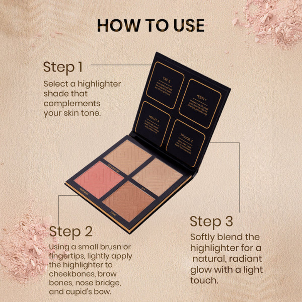 Gorgeous Girl Highly Pigmented 3D Highlighter palettes For Long Lasting Luminous Makeup