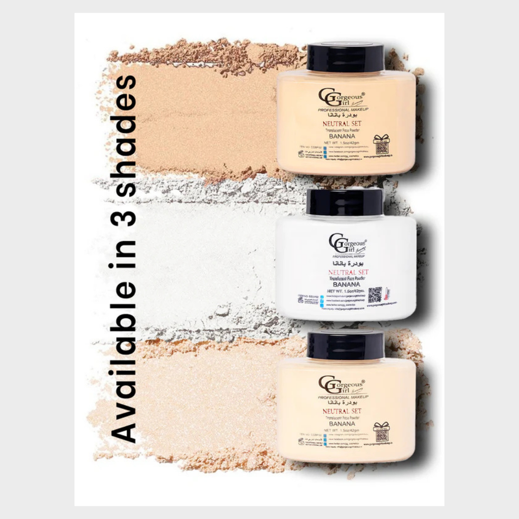 Gorgeous Girl Banana Luxury Loose Powder | Lightweight Make Up Setting Powder, Beige, 42g | Yellow