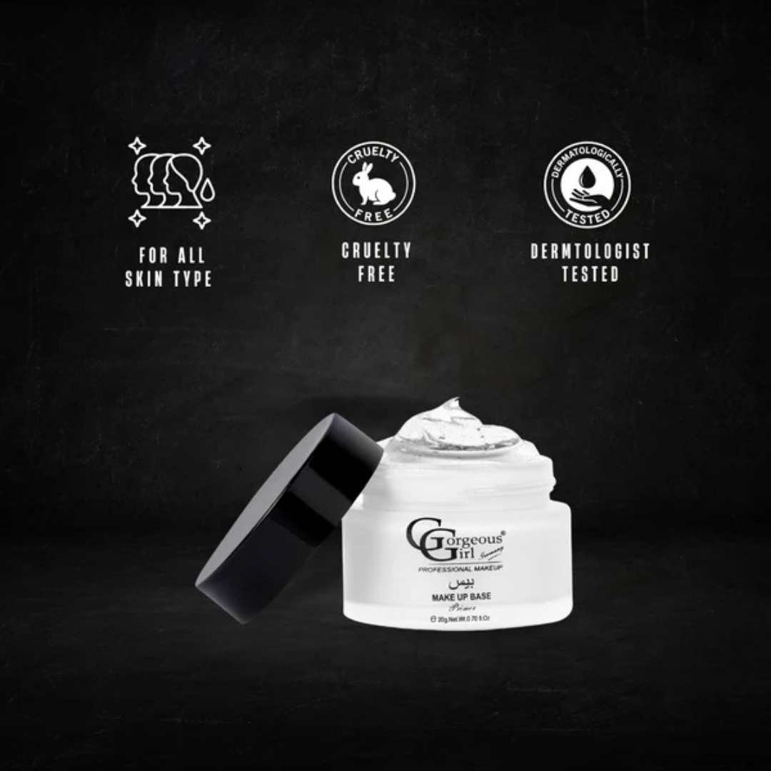 Gorgeous Girl High Definition Long-Lasting Gel Base Makeup Primer, Shine-Free Finish All Day, 30ml