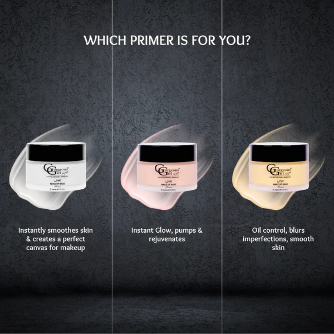 Gorgeous Girl High Definition Long-Lasting Gel Base Makeup Primer, Shine-Free Finish All Day, 30ml