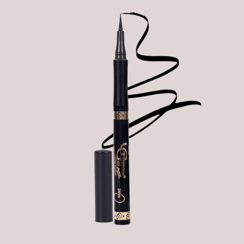 Gorgeous Girl Ultra Thin Smudge Proof Eyeliner Pen with One Stroke Application Formula, Black