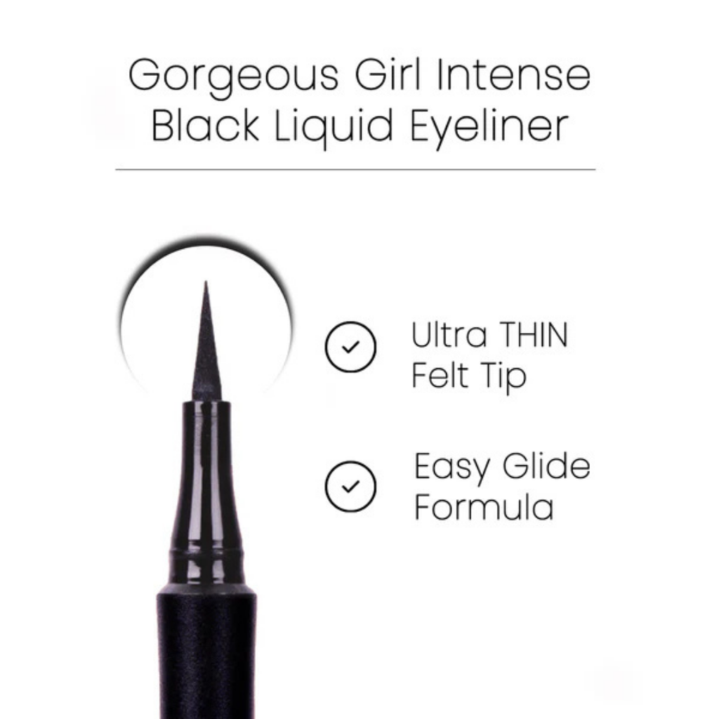 Gorgeous Girl Ultra Thin Smudge Proof Eyeliner Pen with One Stroke Application Formula, Black