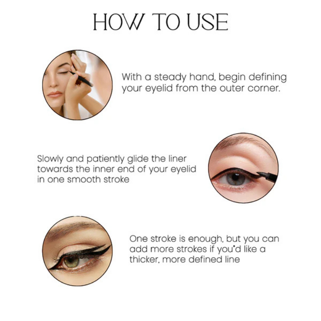 Gorgeous Girl Ultra Thin Smudge Proof Eyeliner Pen with One Stroke Application Formula, Black