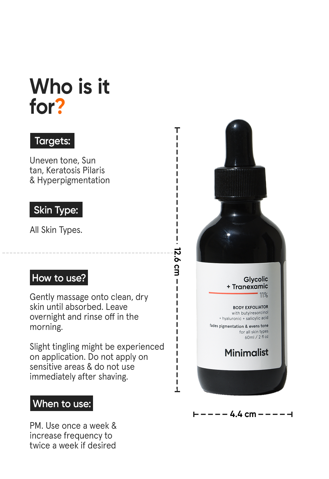 Minimalist Glycolic + Tranexamic 11% Body Exfoliator