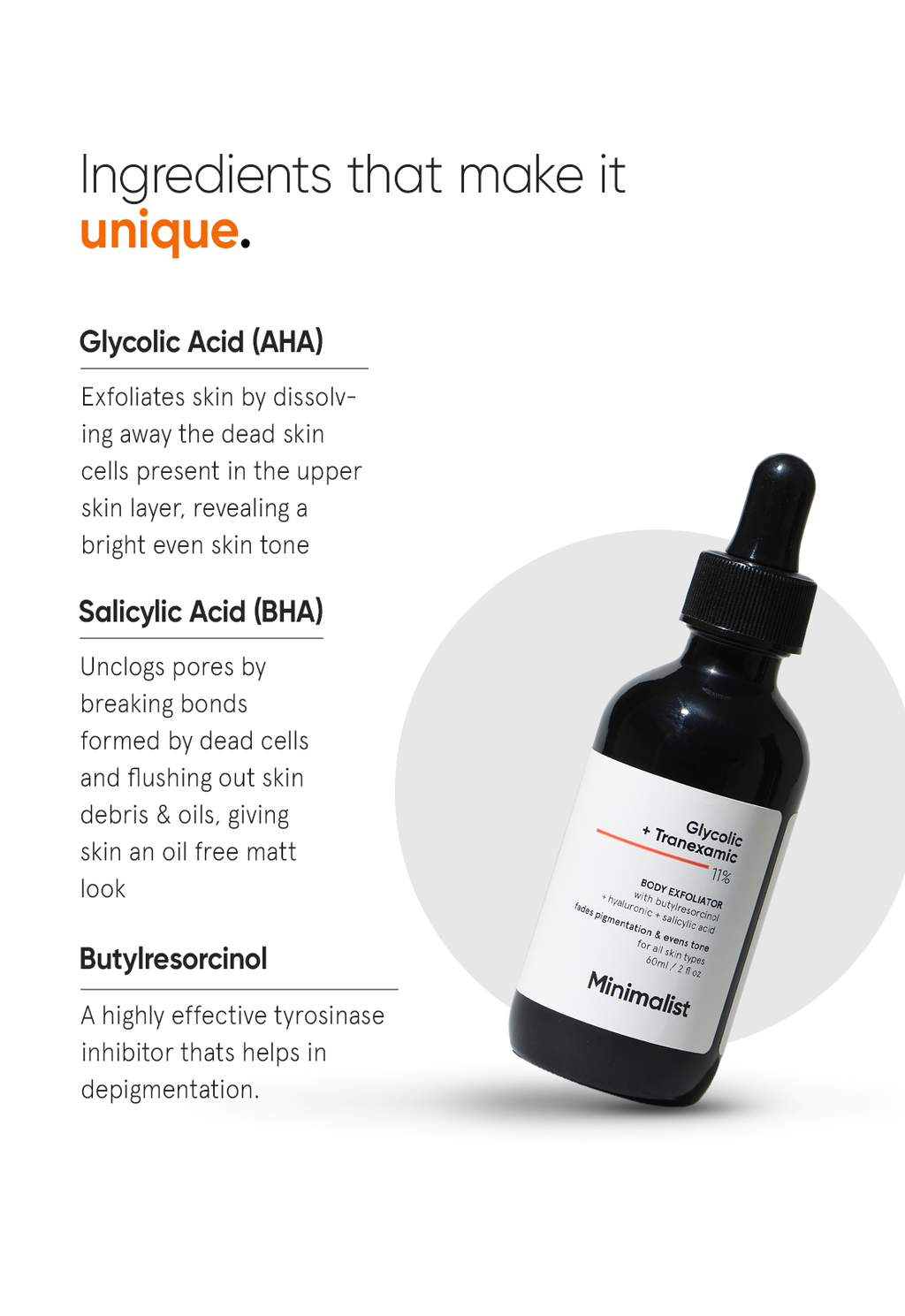 Minimalist Glycolic + Tranexamic 11% Body Exfoliator