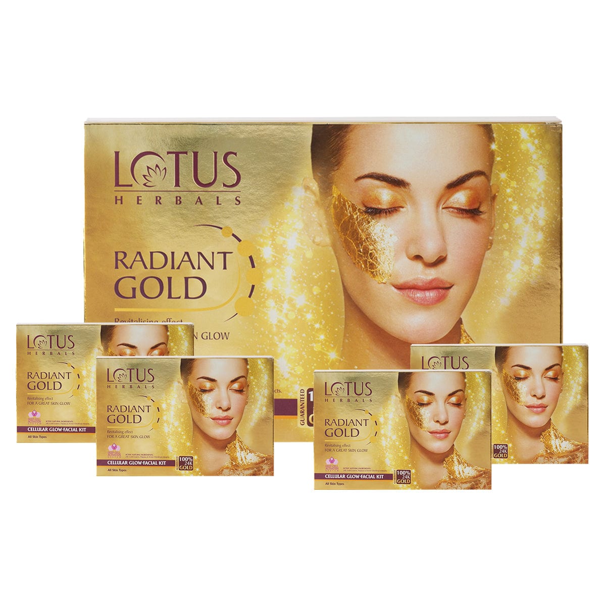 Lotus Radiant Gold Cellular Glow Salon Grade 4 Facial Kit