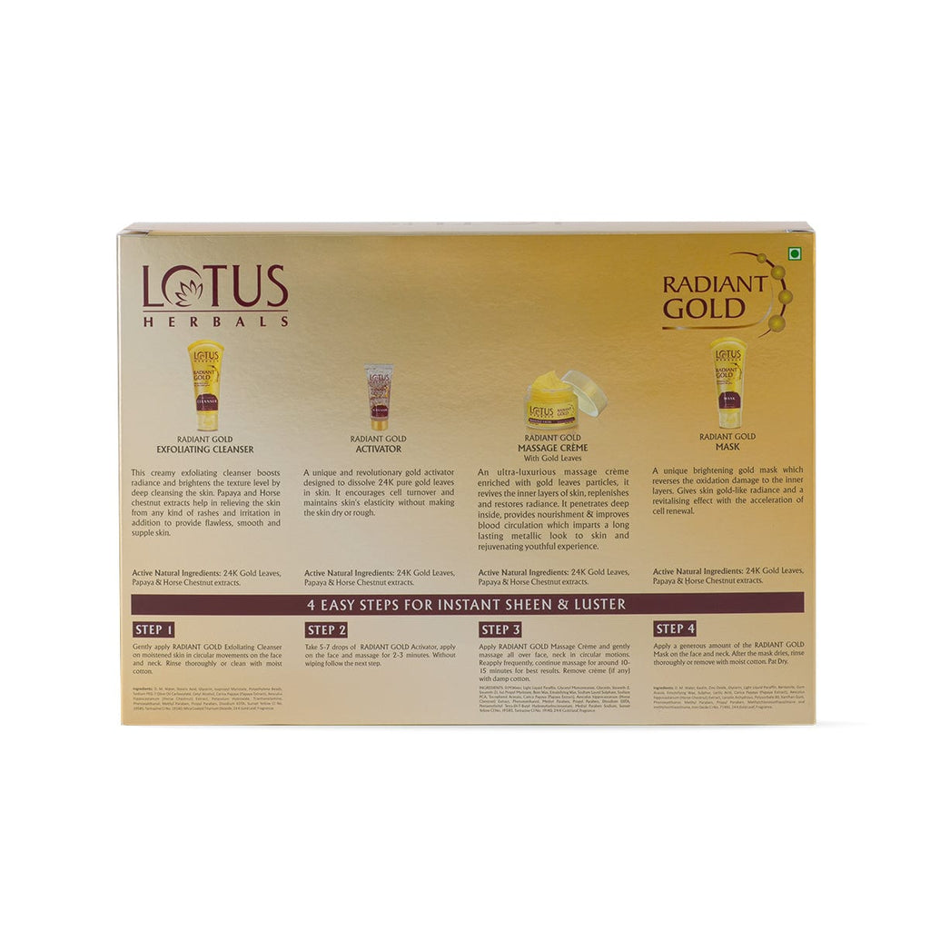 Lotus Radiant Gold Cellular Glow Salon Grade Facial Kit