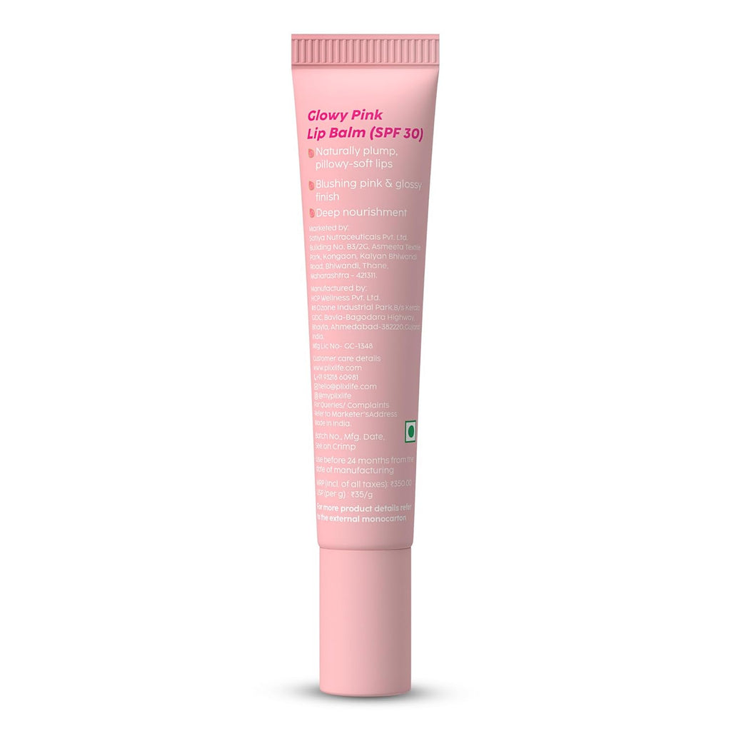 Plix Guava Glowy Lip Tinted Balm With SPF 30 for Smooth, Soft & Hydrated Lips, 12g