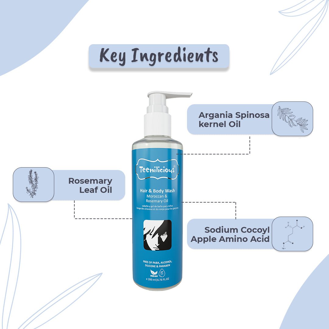 Fixderma Teenilicious Hair & Body Wash For Men & Women With Moroccan & Rosemary Oil