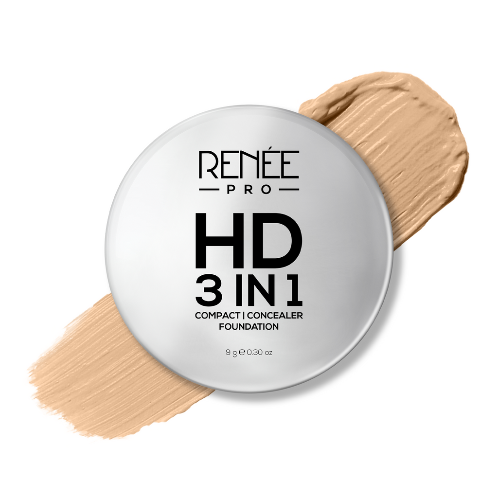 RENEE Pro HD 3-IN-1 Compact, Works as Concealer, Foundation & Powder With SPF 20, 9 g