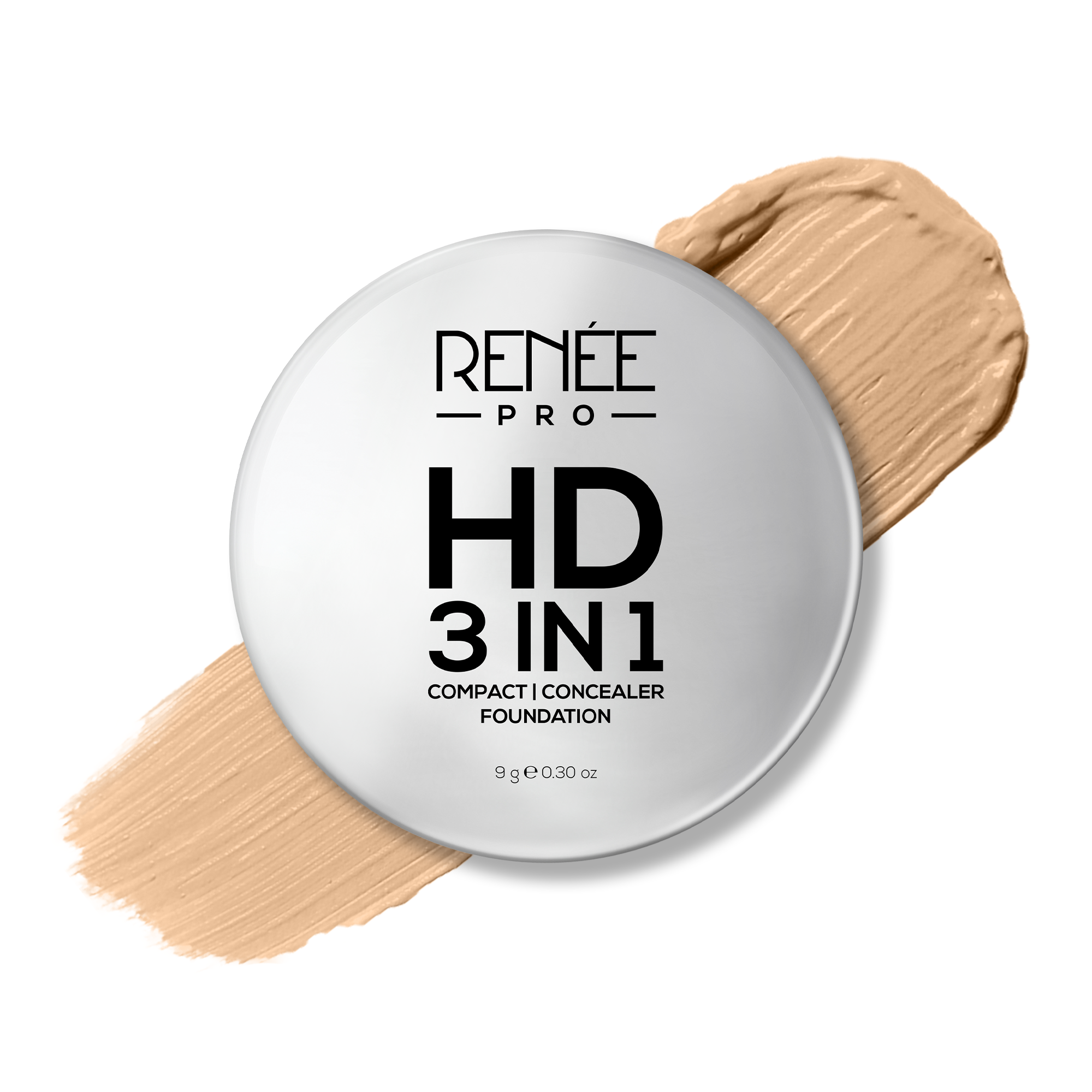 RENEE Pro HD 3-IN-1 Compact, Works as Concealer, Foundation & Powder With SPF 20, 9 g