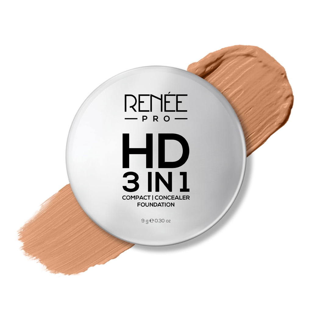 RENEE Pro HD 3-IN-1 Compact, Works as Concealer, Foundation & Powder With SPF 20, 9 g