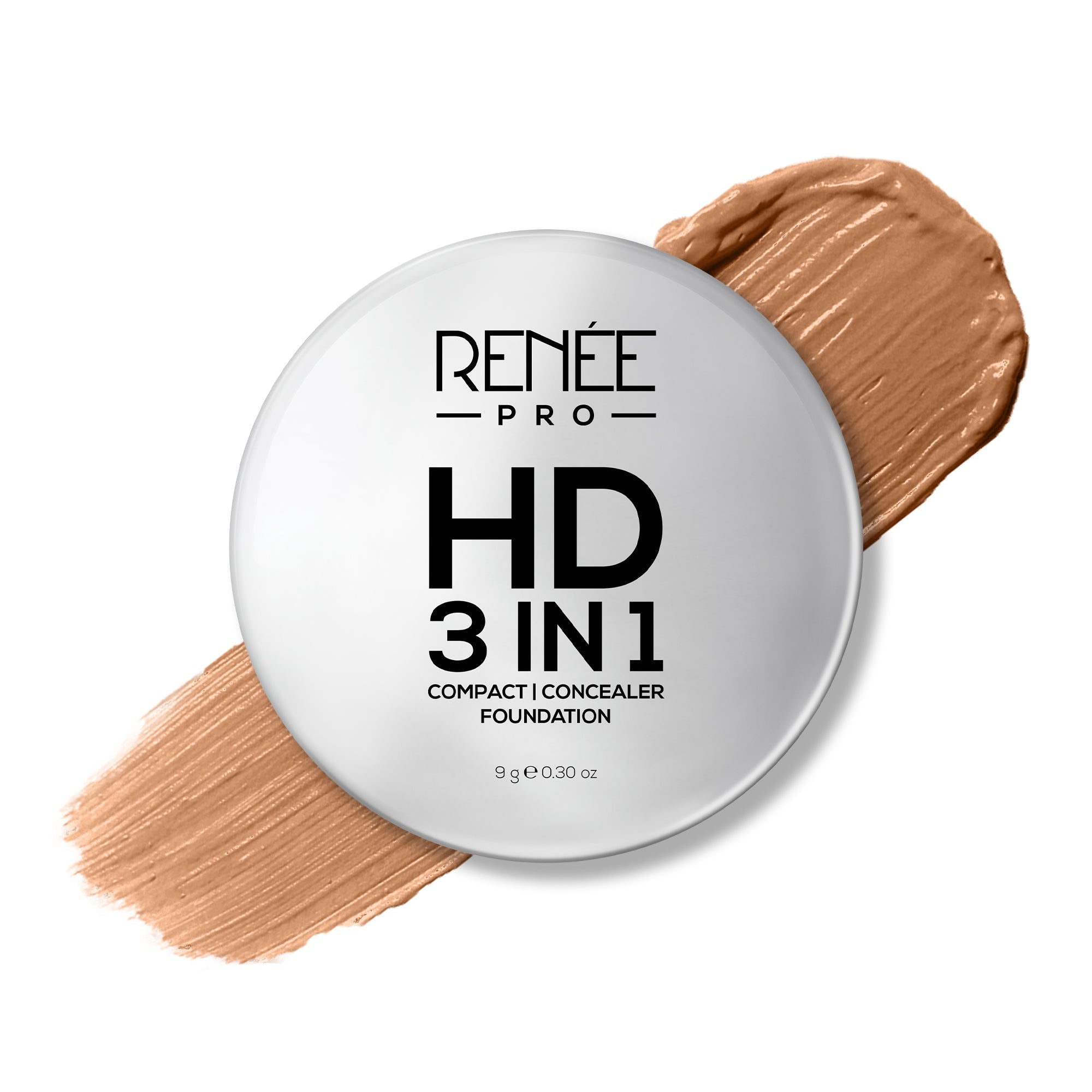 RENEE Pro HD 3-IN-1 Compact, Works as Concealer, Foundation & Powder With SPF 20, 9 g
