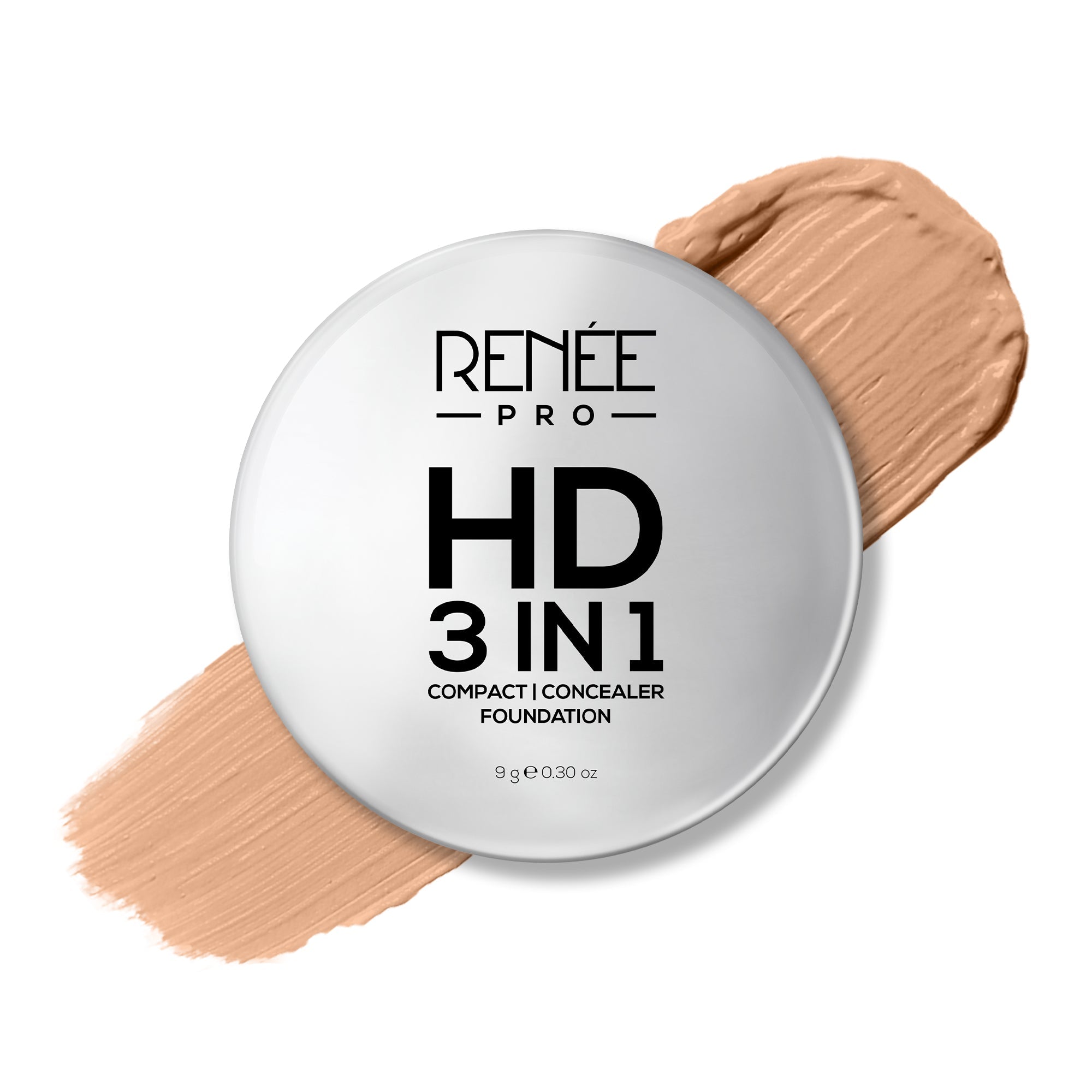 RENEE Pro HD 3-IN-1 Compact, Works as Concealer, Foundation & Powder With SPF 20, 9 g